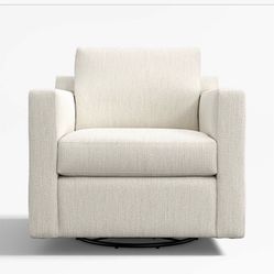 Crate & Barrel - LIKE NEW - Barrett II 35.5" Track Arm Swivel Chair