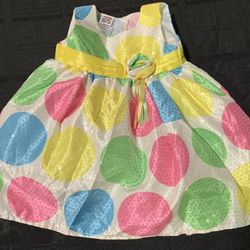 Toddler girls size 12 month sparkly colorful Polka Dot party dress 
