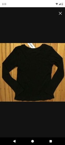 Old navy cotton black long sleeve t tee shirt top women's Size XS extra small crew Neck