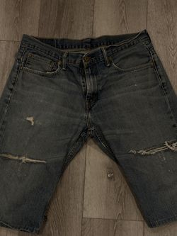 Distressed Vintage Wash Denim Jorts