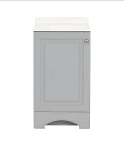 Glacier Bay 18.5 in. Single Sink Gray Bath Vanity with White Cultured Marble Top