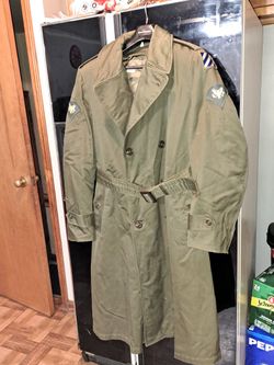 1952 Trench Coat Worn In Battle WW1 Has Inner Wool Liner