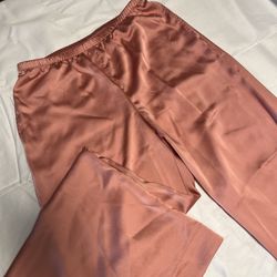 Pink Satin Loungewear Pants