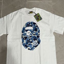 Light Blue on White Bathing Ape BAPE Tee