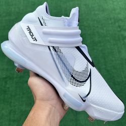 NIKE FORCE ZOOM TROUT 7 “WHITE / PURE PLATINUM” METAL BASEBALL CLEATS (Size 11.5, Men’s)