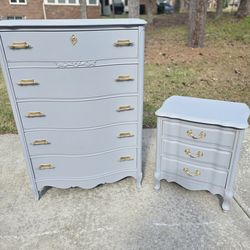 2 PC Gray Dresser set