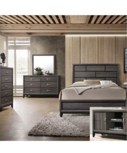4- Pc Bedroom set Dresser,Mirror Nightstand (1) Queen size bed frame Not including Mattress and Box Sp
