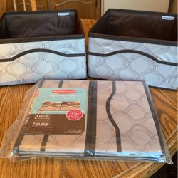 4 New Rubbermaid Canvas Bins