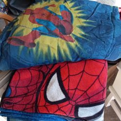 Full Size Spider Man Quilt And Fleece Blanket