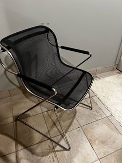 Black Mesh Chair with Chrome Frame