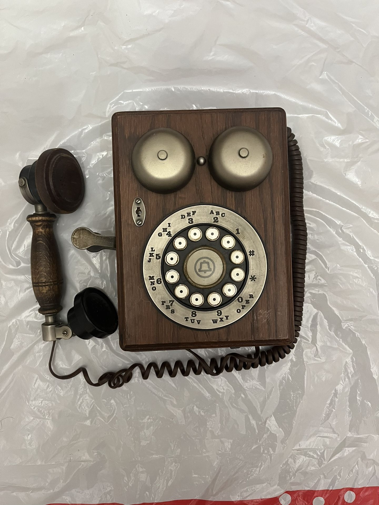 Vintage Wood Wall Telephone