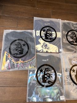 New designer apparel collection including t-shirts and sweatpants. This lot features brands such as Hellstar, Chrome Hearts, Celine, Palm Angels, Amir