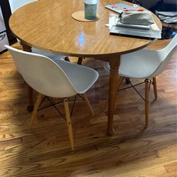 Vintage MCM Dining Table With Chairs 