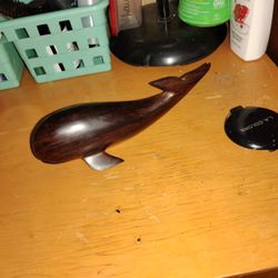 Wood Carving Whale Paper Weight