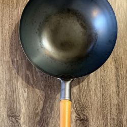 YOSUKATA 14" Carbon Steel Wok with Round Bottom
