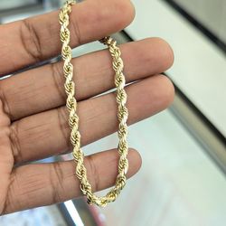 10kt Real Gold Rope Bracelet 4.8 mm 8.5 Inches