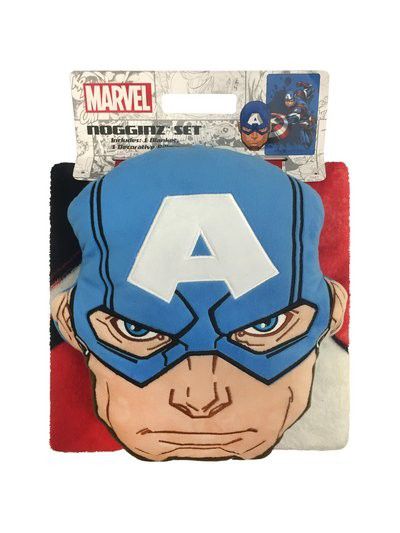 Marvel Avengers Captain America Blanket And Pillow Set New 