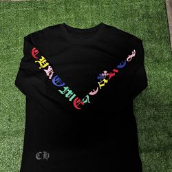Black and multiple color chrome heart, long sleeve