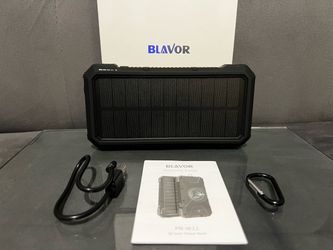 BLAVOR Wireless Solar Power Bank – 20,000mAh | Black
