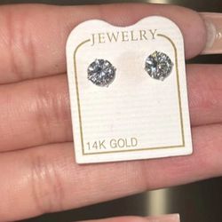 14K Gold Stud Earrings