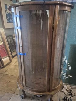 vintage-style curio display cabinet