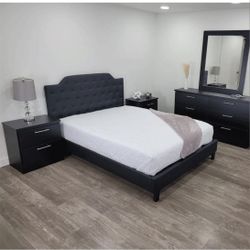 Queen Black Bedroom Set  ▪︎ Juego De Habitación Negro Queen 