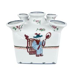 Abigails Hand Painted Classic Asian Ceramic Tulipiere Flower Vase