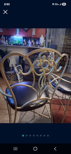 two chairs iron for the bar