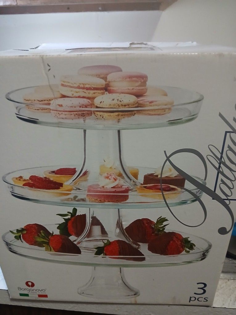 Palladio 3 Teir Stacking Glass Trays