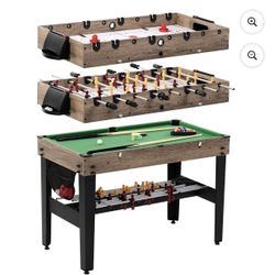 48" 3-in-1 Multi Game, Pool Table, Air Hockey, Foosball Table, by MD Sports