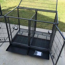 Dog Pet Cage Kennel Size 43 With Divider And Feeding Bowls New In Box 