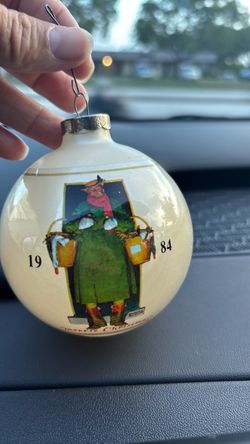 1984 Norman Rockwell Christmas Glass Ornament