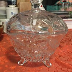 Crystal Footed Dish With lid 