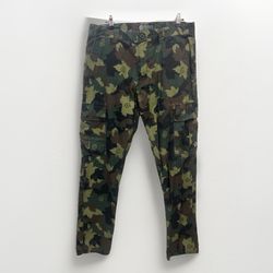 Y2K Lifted Research Group LRG Mens LRGeans True Straight Camo Cargo Pants 36 Vtg