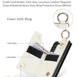 for Samsung Galaxy Z Fold 6 Wallet Case with Zipper and Credit Card Holder, Cash Slot, Luxurious Leather Magnetic Clasp Kickstand Heavy Duty Ring Prot