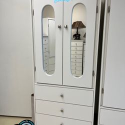 Tall White Closet Wardrobe Dresser Ropero Chest New Comoda 