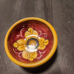 Hand Painted In Italy Olive Oil Dish 
