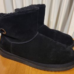 Koolaburra By Ugg Nalie Mini Black Suede Ankle Booties Boots Women Size 10