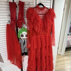 Beetlejuice Lydia Red Wedding Dress Costume
