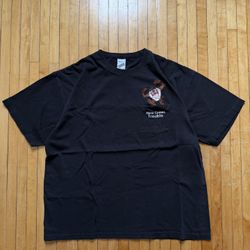 VTG 90a Warner Bros Studio Taz ‘Here Comes Trouble' Graphic Black Tee Sz. XL