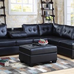 Black Heights Sectional + Ottoman 