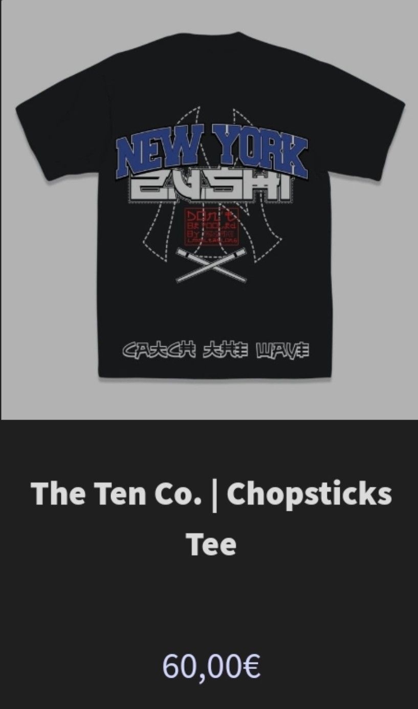 THE TEN CO. NY SUSHI CHOPSTICKS TEES