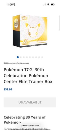 Pokémon TCG: 30th Celebration Pokémon Center Elite Trainer Box