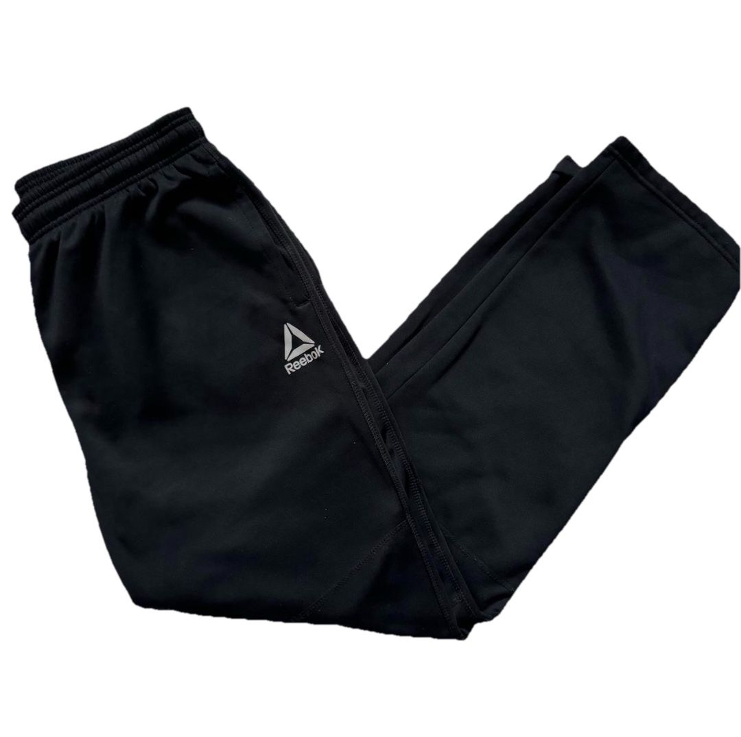 Reebok Mens Workout Nylon Sweatpants Lightweight Tracksuit Pants Black/Gray