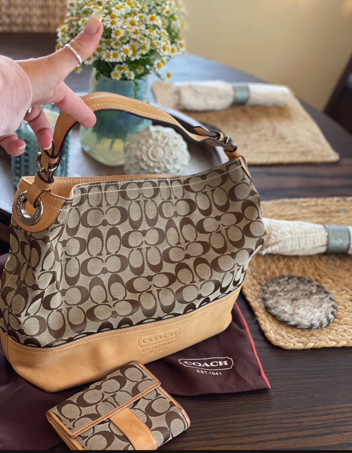 Authentic Coach Bag And Wallet, Dust Bags