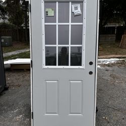 36” Exterior Steel Prehung Door (1/2 Lite - 9 Lite)