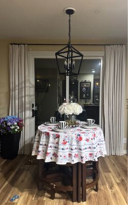 Round Glass Dining Table + 4 Chairs – $125 OBO