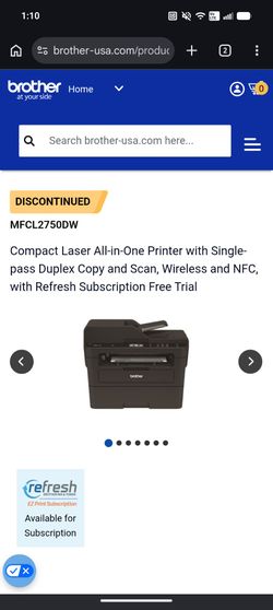 Brother MFCL2750DW Monochrome All-in-One Wireless Laser Printer (untested)