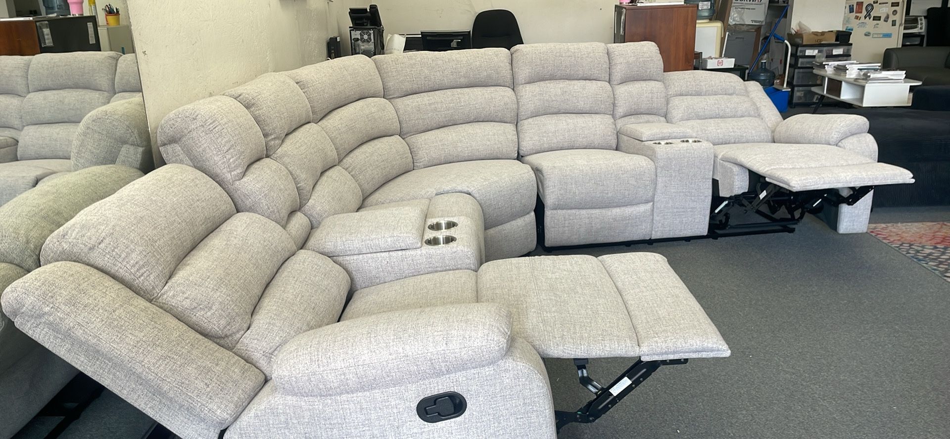 New Fabric Recliner Sectional Couch / Free Delivery