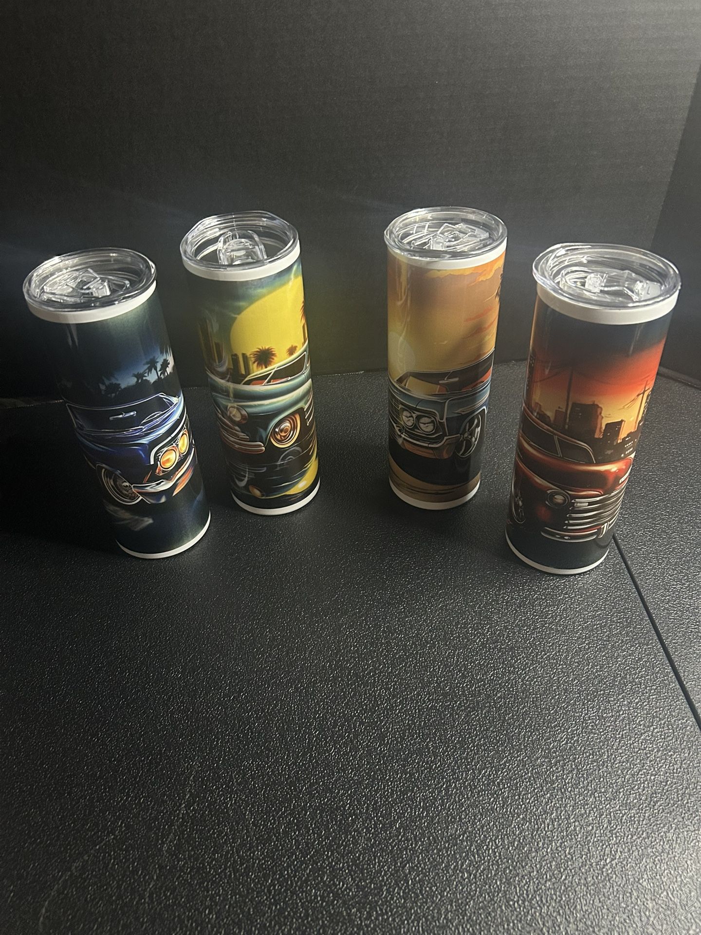 4 Classic Car Tumblers